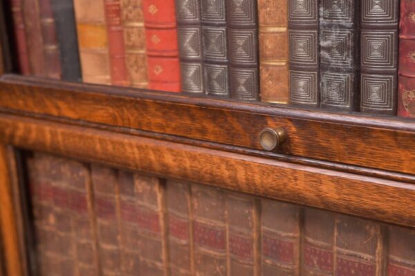 Edwardian Oak Sectional Barristers Bookcase SAI2159 - Image 10