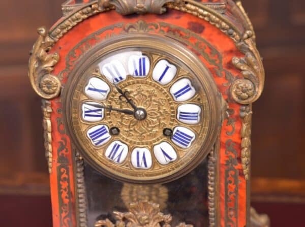 19th Century French Boulle Work Mantle Clock :SAI2176 Antique Furniture 12