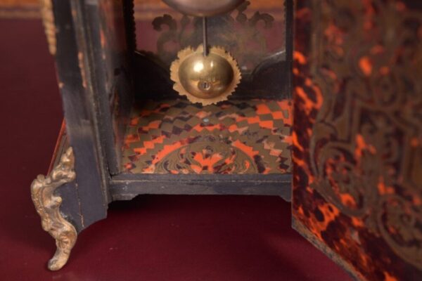 19th Century French Boulle Work Mantle Clock :SAI2176 - Image 6