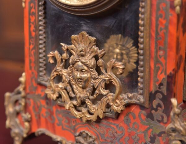 19th Century French Boulle Work Mantle Clock :SAI2176 - Image 9