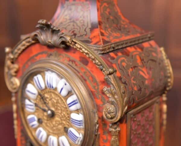 19th Century French Boulle Work Mantle Clock :SAI2176 - Image 8
