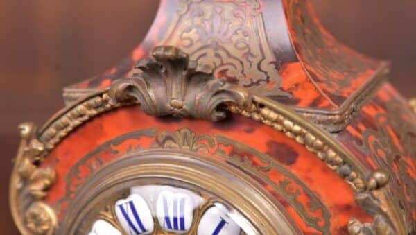 19th Century French Boulle Work Mantle Clock :SAI2176 - Image 7