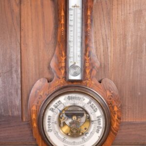 Edwardian Rosewood Marquetry Aneriod Barometer SAI2180 Antique Furniture