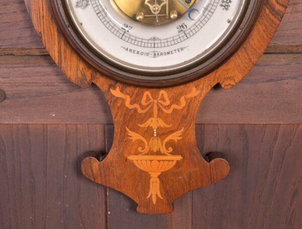 Edwardian Rosewood Marquetry Aneriod Barometer SAI2180 - Image 4