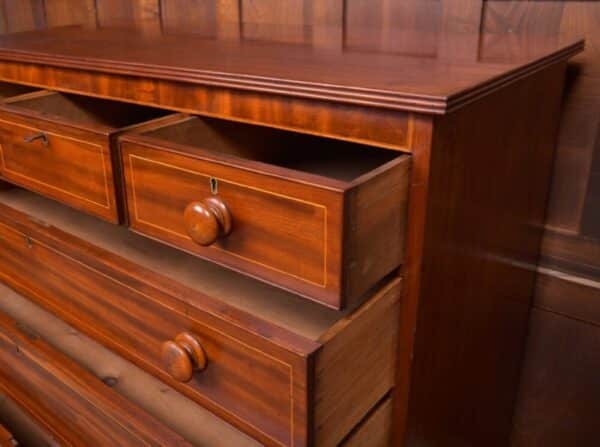 Superb19th Century Inlaid Mahogany Chest Of Drawers SAI2193 - Image 9