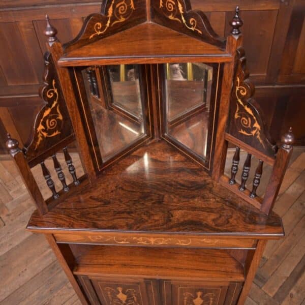 Edwardian Marquetry Inlaid Rosewood Corner Cabinet SAI2195 Antique Furniture 14