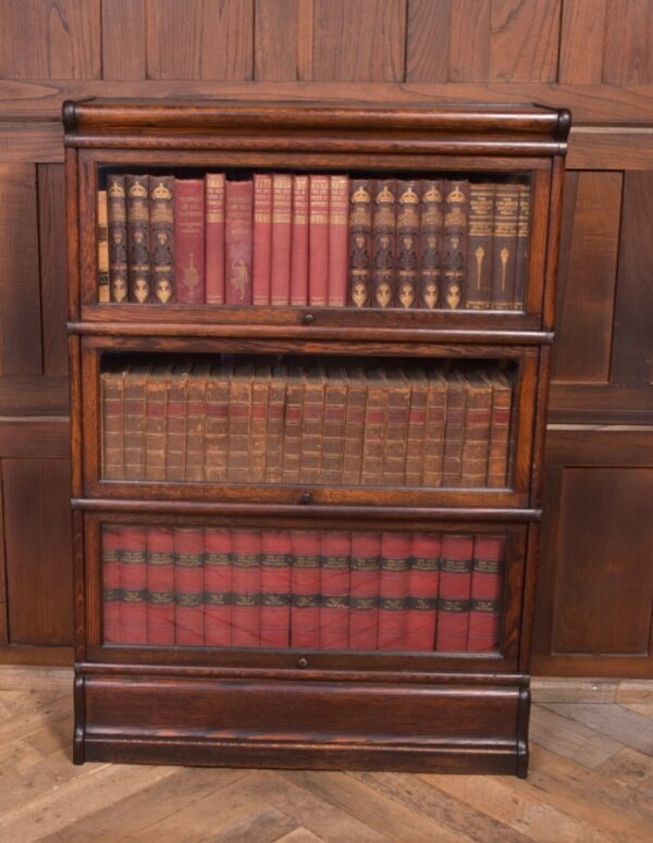 Edwardian Oak Globe Wernicke 3 Sectional Bookcase SAI2212 - Image 7