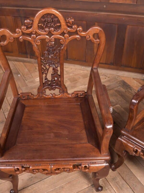 Beautiful Pair Of 19th Century Hardwood Carved Chinese Arm Chairs SAI2213 - Image 8