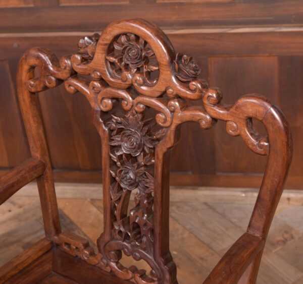 Beautiful Pair Of 19th Century Hardwood Carved Chinese Arm Chairs SAI2213 - Image 10