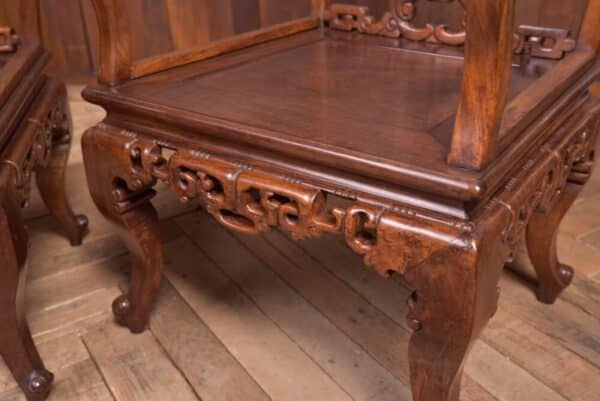 Beautiful Pair Of 19th Century Hardwood Carved Chinese Arm Chairs SAI2213 - Image 9