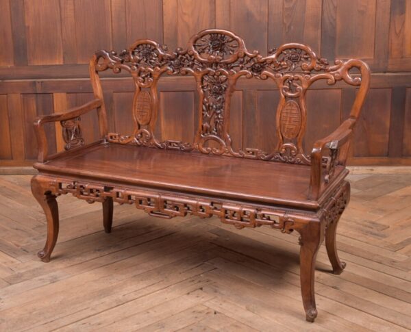 Stunning 19th Century Hardwood Carved Chinese Bench SAI2214