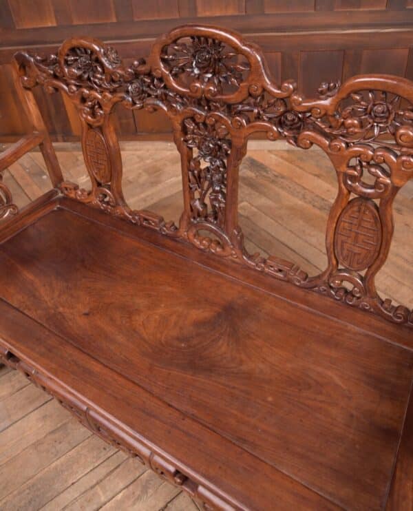 Stunning 19th Century Hardwood Carved Chinese Bench SAI2214 - Image 7