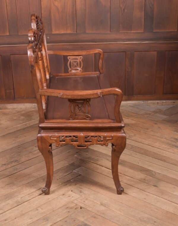 Stunning 19th Century Hardwood Carved Chinese Bench SAI2214 - Image 2