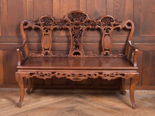 Stunning 19th Century Hardwood Carved Chinese Bench SAI2214 Antique Furniture 5