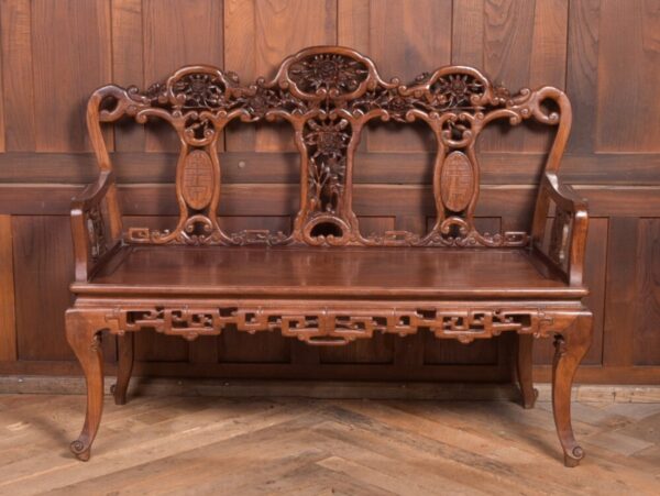 Stunning 19th Century Hardwood Carved Chinese Bench SAI2214 - Image 3