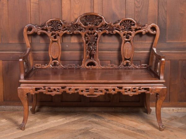 Stunning 19th Century Hardwood Carved Chinese Bench SAI2214 - Image 14
