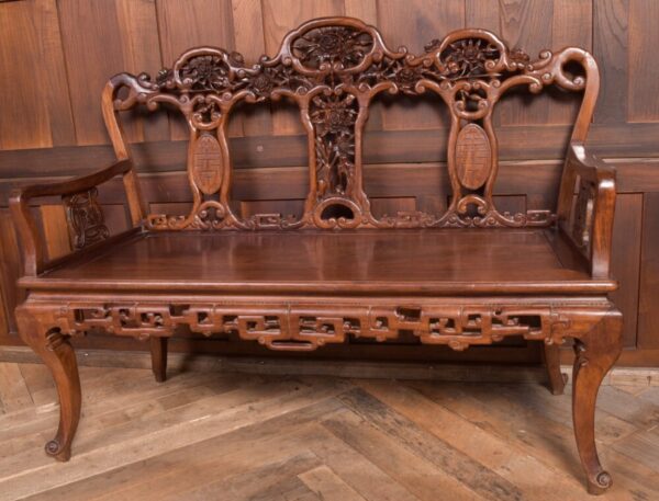 Stunning 19th Century Hardwood Carved Chinese Bench SAI2214 - Image 12