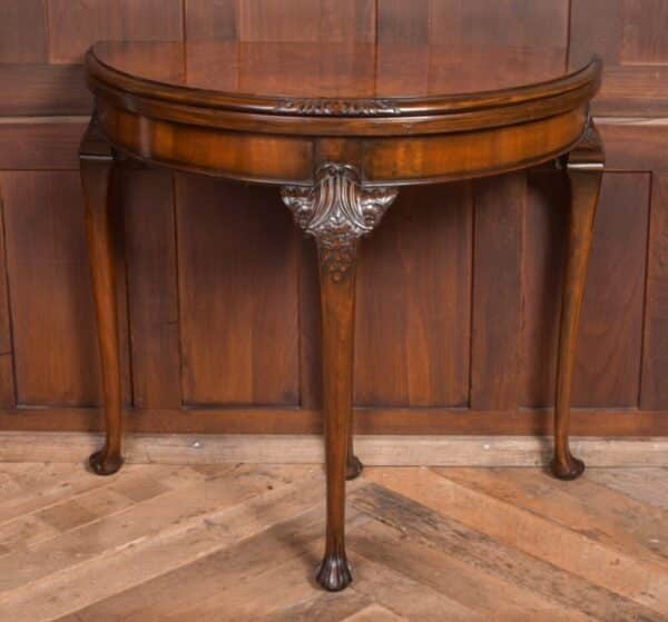 Edwardian Walnut Fold Over Card Table SAI2216