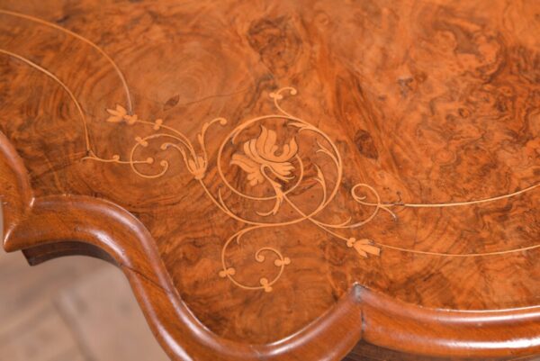 Victorian Burr Walnut Inlaid Table SAI2220 - Image 5