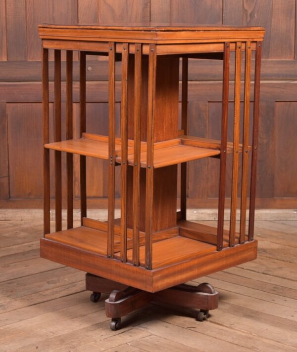 Edwardian Mahogany Inlaid Revolving Bookcase SAI2221 Antique Furniture 9