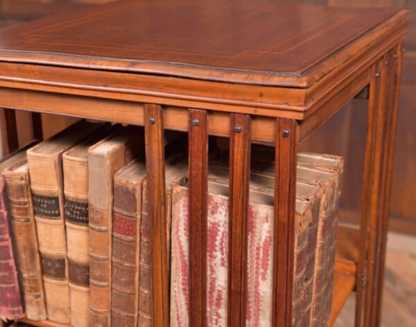 Edwardian Mahogany Inlaid Revolving Bookcase SAI2221 Antique Furniture 4