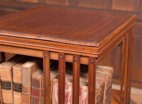 Edwardian Mahogany Inlaid Revolving Bookcase SAI2221 - Image 4