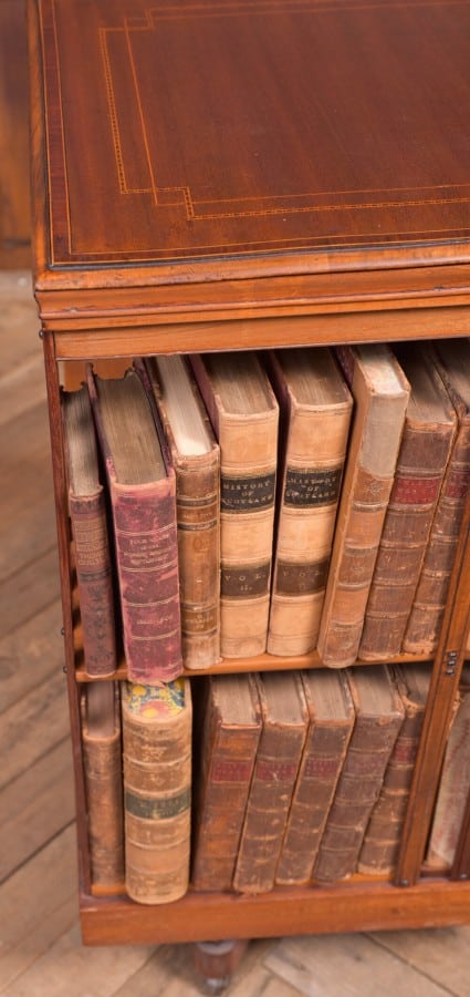 Edwardian Mahogany Inlaid Revolving Bookcase SAI2221 Antique Furniture 5