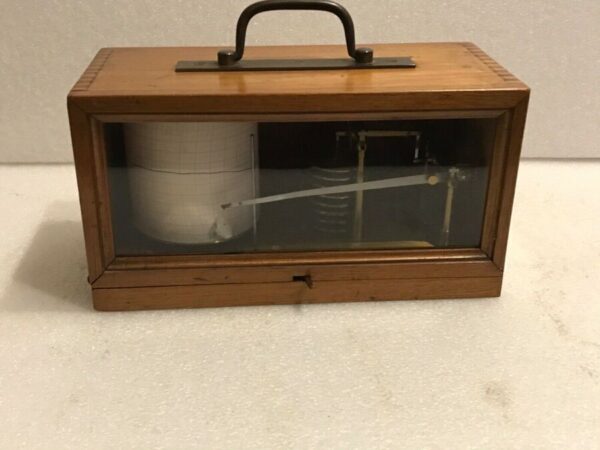Barograph mahogany cased top French maker Scientific Antiques 4