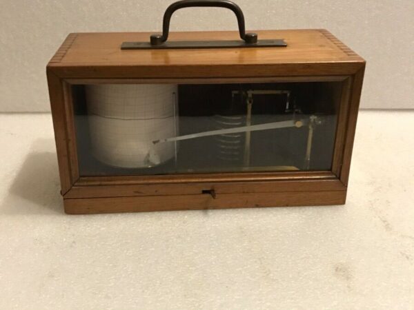 Barograph mahogany cased top French maker Scientific Antiques 3