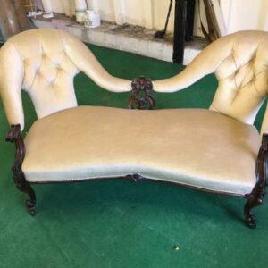 Sofa settee open armed framed mid Victorian Antique Furniture