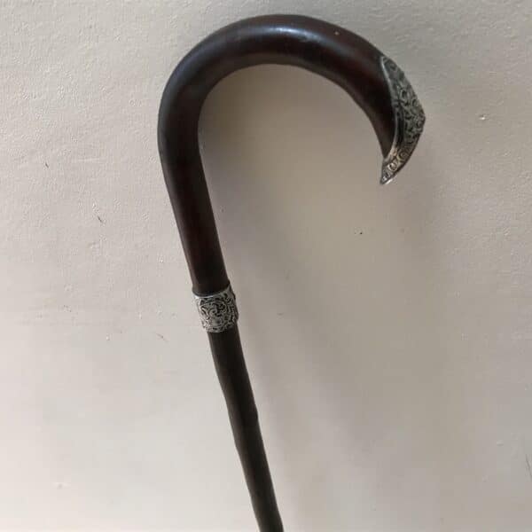 Gentleman’s walking stick sword stick with silver mounts - Image 3