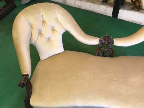 Sofa settee open armed framed mid Victorian Antique Furniture 4