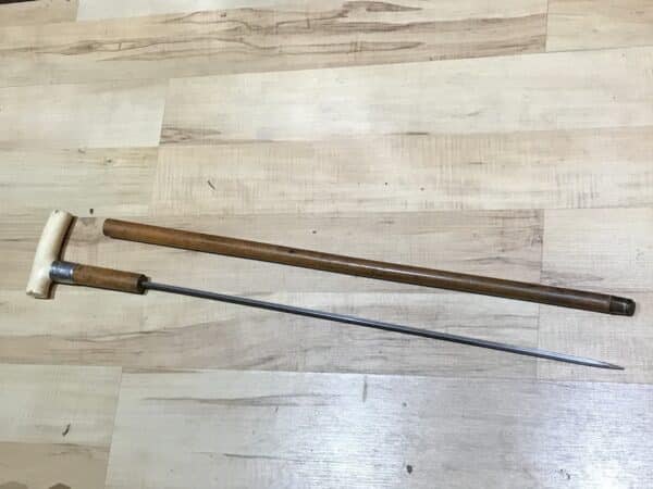 Gentleman’s walking stick sword stick with silver collar
