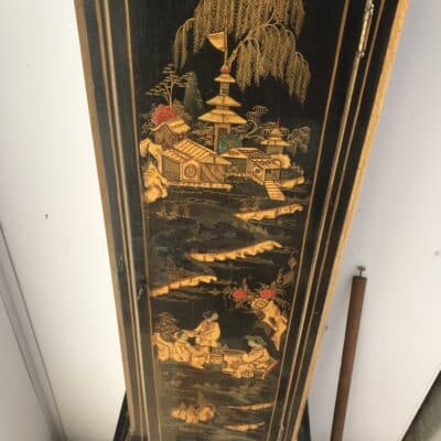 SOLD Grandmothers clock, chinoiserie paintings stunning work Antique Clocks 6