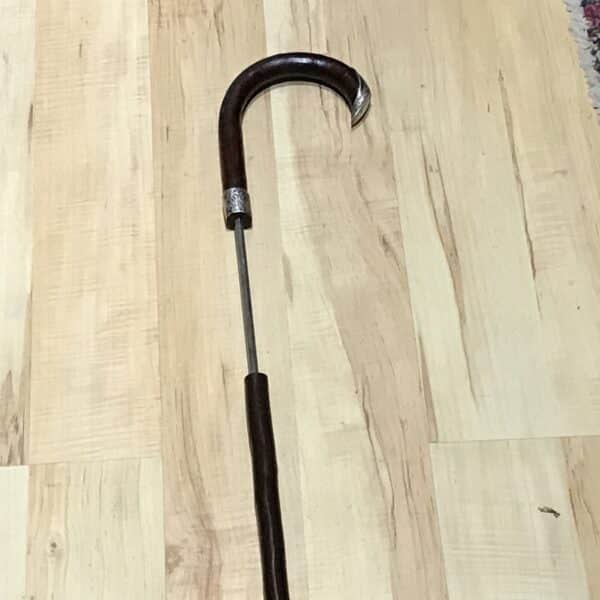 Gentleman’s walking stick sword stick with silver mounts - Image 6