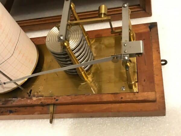 Barograph mahogany cased top French maker - Image 8
