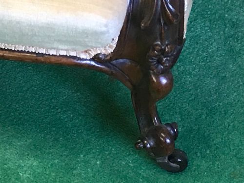 Sofa settee open armed framed mid Victorian Antique Furniture 9