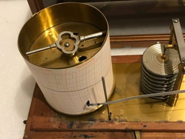 Barograph mahogany cased top French maker - Image 9