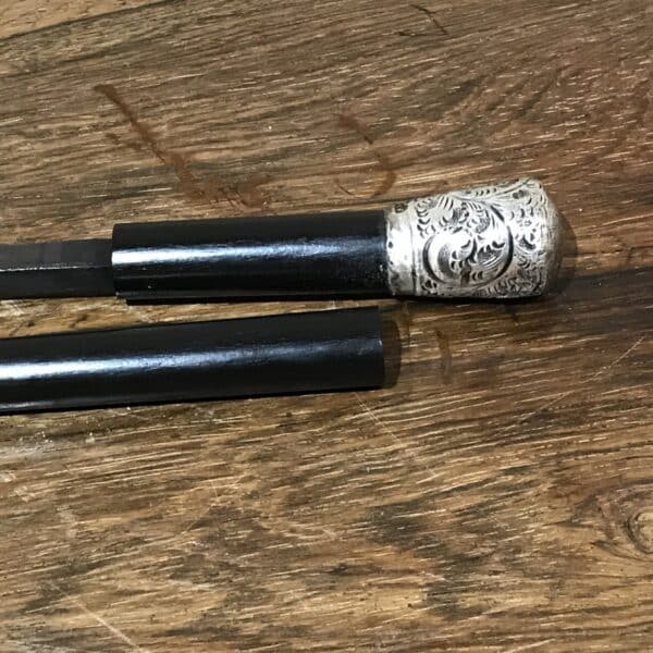 Gentleman’s walking stick sword stick with silver handle - Image 8