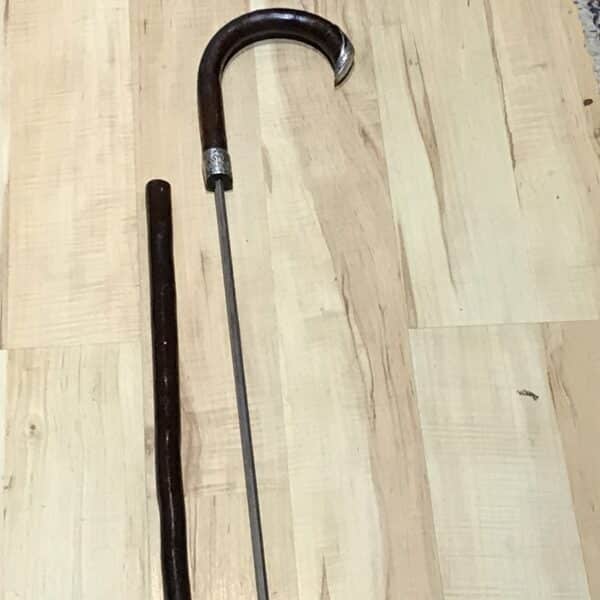 Gentleman’s walking stick sword stick with silver mounts - Image 9