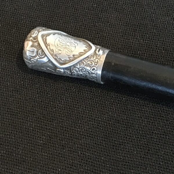 Gentleman’s walking stick sword stick with silver mounts - Image 8