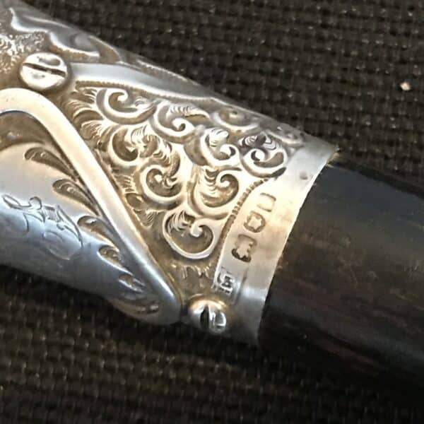 Gentleman’s walking stick sword stick with silver mounts - Image 9