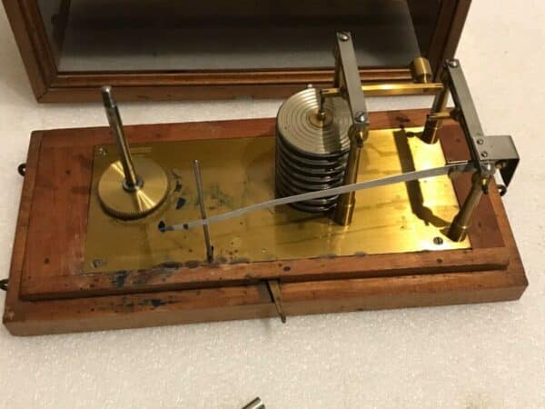Barograph mahogany cased top French maker Scientific Antiques 13