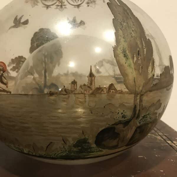 Unique Victorian glass painted imaginary Antique Glassware 13