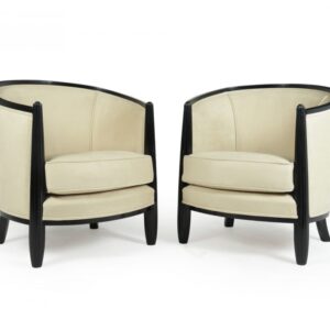 A Pair of Art Deco Lounge Armchairs by Paul Follot armchairs Antique Chairs 3