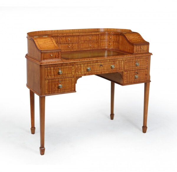 Antique Satinwood Carlton House Desk c1900 Antique Desks 12