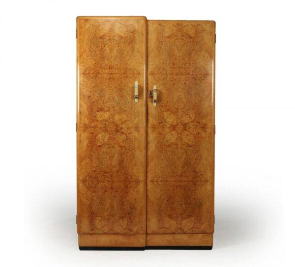 Art Deco Gentleman’s Wardrobe in Burr Maple c1931