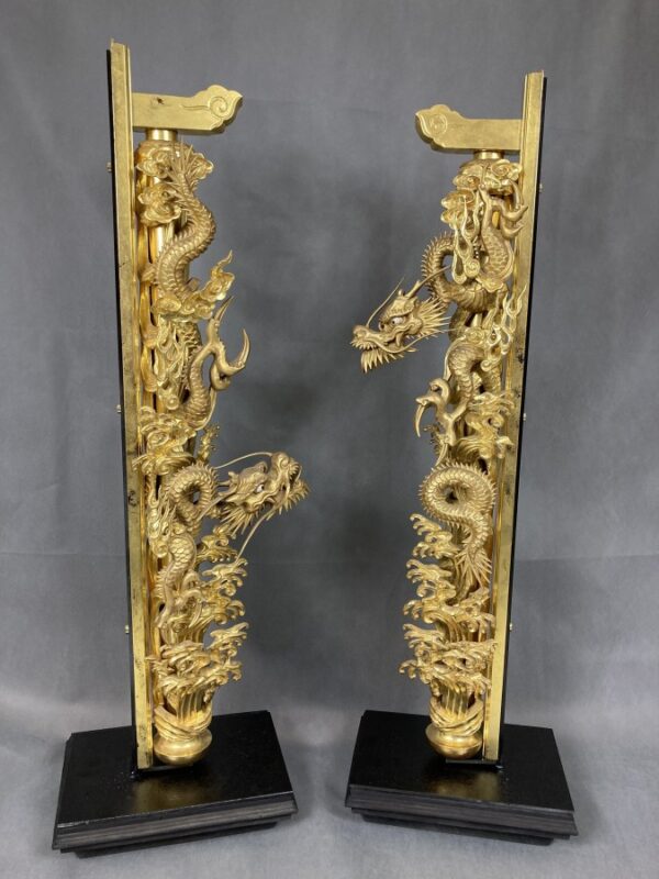 Temple Dragons buddhist Antique Art 5