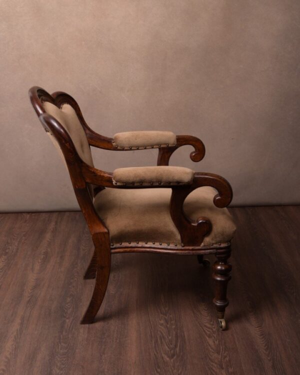 Victorian Oak Button Back Desk Chair SAI1445 - Image 5