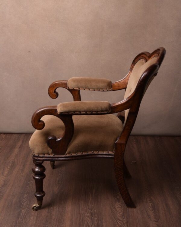 Victorian Oak Button Back Desk Chair SAI1445 - Image 8